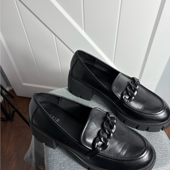 Torrid Chunky Platform Log Sole Penny Loafers Black Faux Leather Size 12WW - Picture 6 of 8